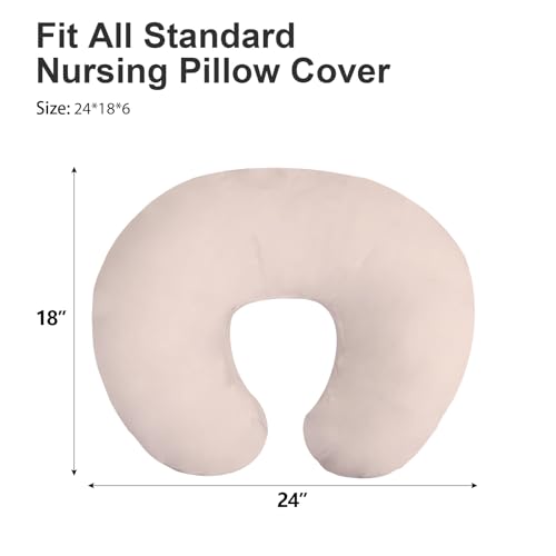 Image of Little Grape Land Nursing Pillow Covers 2 Pack, Soft & Breathable Removable Breastfeeding Pillows Covers for Feeding Pillows, Nursing Pillow Slipcover for Baby Girls Boys, (Wilderberry)