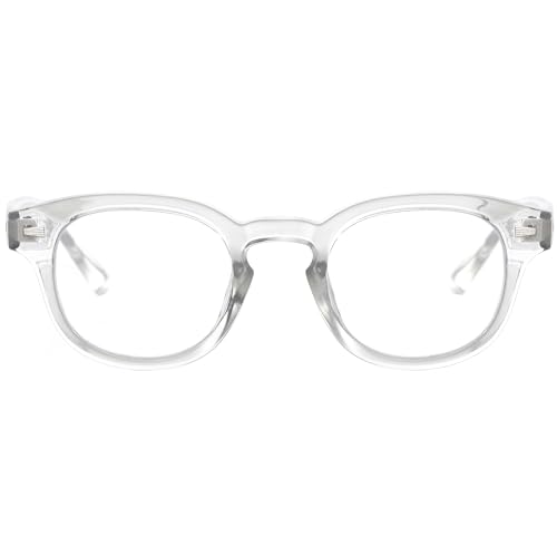 Image of Kursan Small Round Black Glasses for Women Men Thick Frame Fashion Clear Lens Blue Light Glasses