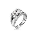 Beydodo no-metal-stamp (Fashion only) oro blanco 14 quilates (585) redonda White Moissanite