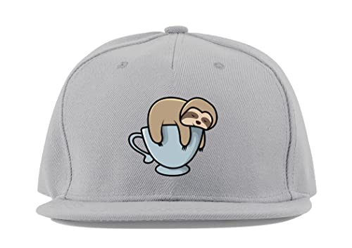 Casquette de baseball ajustable coton respirant gris visière plate pour homme et femme