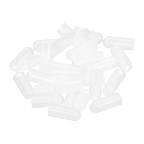 Image of uxcell 28Pcs Silicone End Caps, 1.6mm(1 /16 inch) ID 8mm(5 /16 inch) Height Round Rubber Elastic Screw Thread Protectors Soft Flexible Screw Bolt Covers Caps for Metal Tube Rod Bolt, Clear