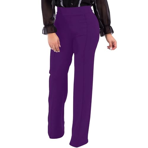 Women's High Waisted Stretchy Bootcut Pull On Dress Pants Casual Work Pants Fitted Trousers2