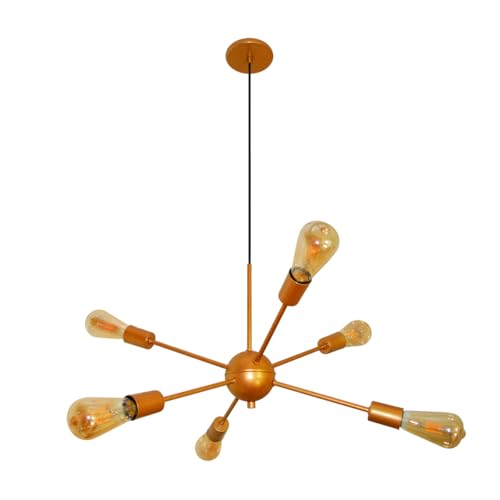 Luminária Pendente Sputnik 6 Hastes Moderno Elegante Bivolt 110v / 220v - Ideal Para Quarto, Sala, E