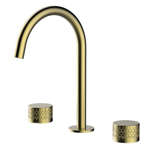Robinet de lavabo 3 trous CMBSSTFC : mitigeur de salle de bain chromé eau chaude et froide G1/2