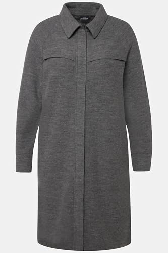 Manteau en laine bouillie noble col chemise chic vêtement femme grandes tailles 820516