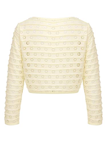 easyforever Girls Kids Soft Knit Uniforms Button Down Cardigan Sweaters Ruffle Hem Knitted Outerwear Sweater2