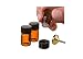 2 ml (5/8 dram) Amber Glass Essential Oil Bottle with Orifice Reducer and Black Cap. Top Quality EO Bottles (12 pack, plus 1 Funnel)