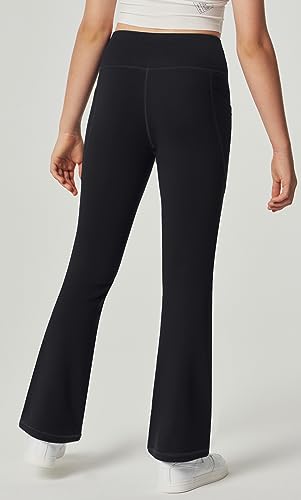 IUGA Girl's Fleece Lined Flare Leggings High Waist Bell Bottom Yoga Pants with Pockets Preppy Clothes Girls Athletic Leggings2