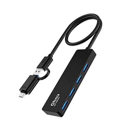 Adaptateur USB Hub 3.0, 4 Ports USB 3.0 Hub 5Gbps USB 3.0 Ultra-Slim Data USB Splitter Compatible avec MacBook, Laptop, Surface Pro, PS4, PC, Flash Drive, Mobile HDD Cover