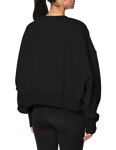 NIKE DQ5733-010 W NSW PHNX FLC OS CREW Sweatshirt Women's Black/sail XS - Image 2