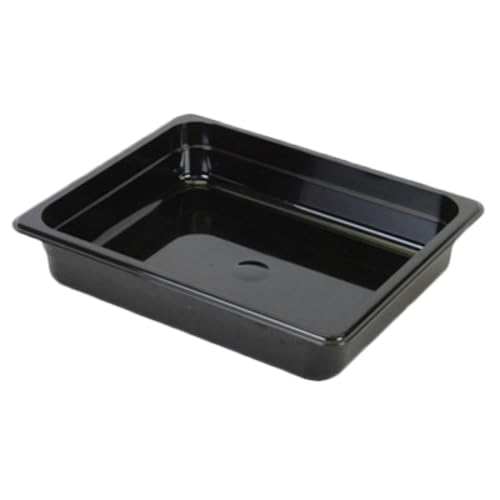A-to-Z Supply PLPA8122BK Food Pan, 1/2 Size, 2-1/2" deep, Shatter and Scratch Resistant, Dishwasher Safe, Polycarbonate, Black, NSF