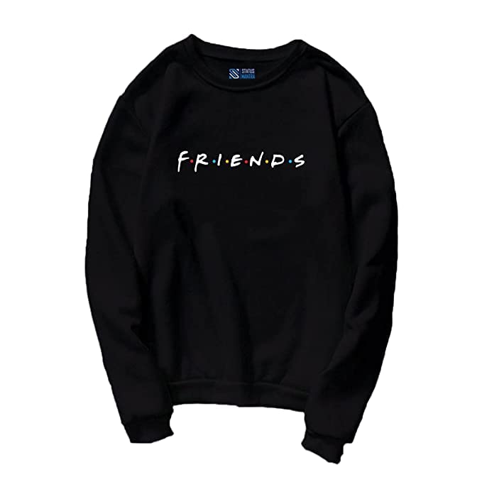 POCKMANMen's Full Sleeve Regular fit Friends Printed Fleece Sweatshirt for Winter Wear.