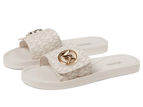 Michael Kors Women's MK Charm Slide, Vanilla, 9