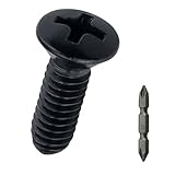 #6-32 x 1/2' Stainless Oval Head Machine Screws (100 pcs), 18-8 (304) Stainless Steel Phillips Drive Oval Head, Full Thread, Black Coated, Fayeploo (Screwdriver Bit Included)
