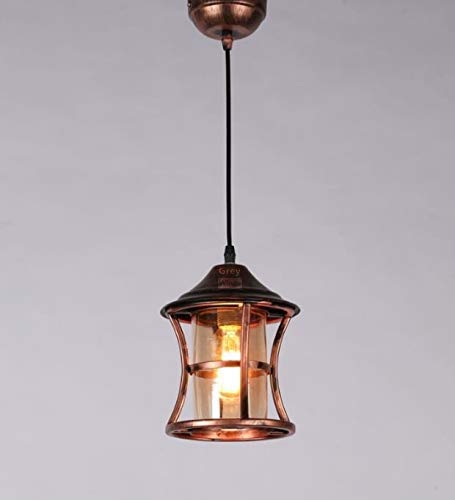 Image of GreyWings Copper Antique Hanging Light & Pendant Lamp - Modern Metal & Glass Ceiling Light for Living Room, Dining, Kitchen, Indoor Decor, E27 Holder, (Bulb not Included) Pack of 1