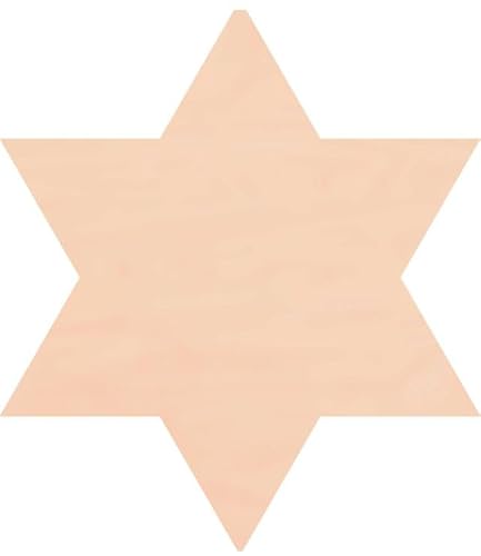 Scribbles Star of David Wood Decorations, Jewish Arts and Crafts Jewish Craft Kits Jewish Symbols 4 Inches, Pack of 12, Natural Plywood (Star of David, 4" Solid)
