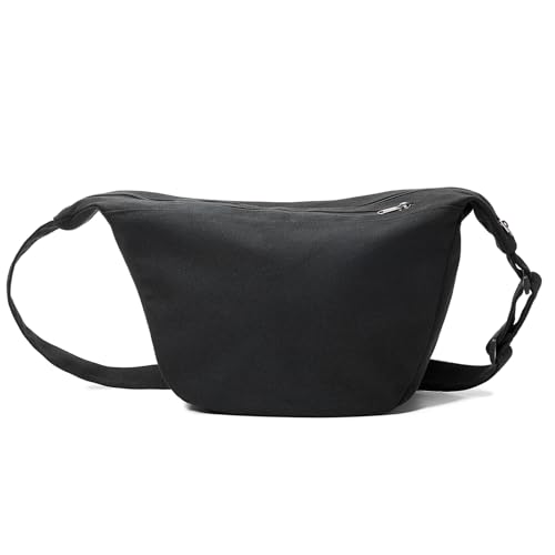 Canvas Crossbody Bag Large Hobo Crescent Bags Women Men Trendy Shoulder Tote Bag Dumpling Casual Adjustable Strap