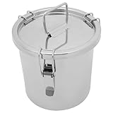 Kichvoe Stainless Steel Milk Bucket with Lid and Handle: 6L Food Canister Sealing Barrel Wine Pail Large Capacity Jug Milking Bucket for Kitchen Oil Grains 1.6 gallons