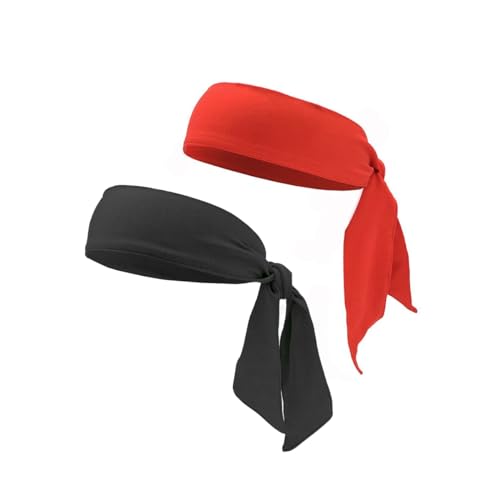Visxcnu Diadema Deportiva Hombre, 2 Piezas Cinta para Pelo, Cinta Sudor Cabeza Antideslizante, Bandas de Cabeza Unisex Pañuelo Pelo Deporte Headband para Ciclismo, Yoga trabajar, tenis, karate