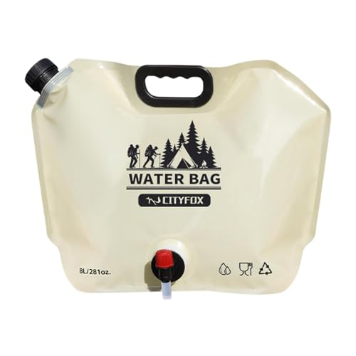 Bolsa plegable para contenedores de agua,Bote de agua plegable, Bolsa de almacenamiento de agua espesa con grifo giratorio, Bote de agua plegable de 8 litros para acampar, hacer...