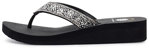 Sandales florales à strass Yellow Box aux finitions soignées