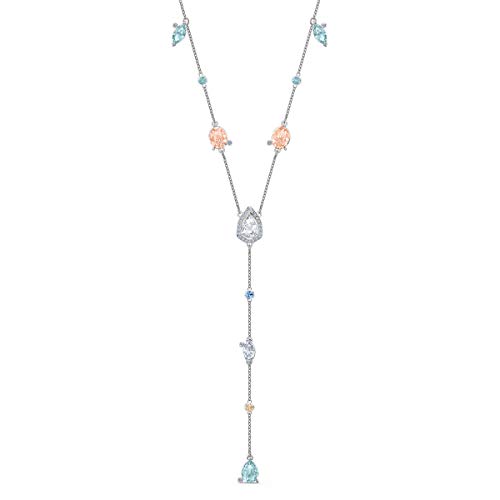 Preisvergleich Produktbild Swarovski Sunny Y-Halskette, Rhodinierte Damenhalskette mit Mehrfarbigen, Funkelnden Swarovski Kristallen