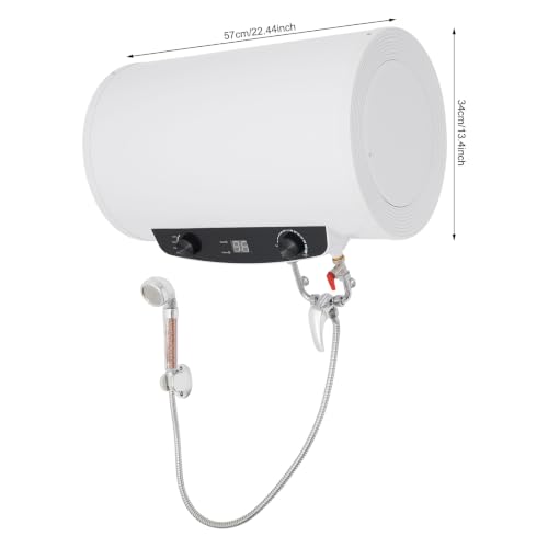 35L Elektrischer Warmwasserbereiter, 2000W Boiler Wandmontage, Warmwasserspeicher mit LED- Anzeige, 3 Heizstufen (35- 75°C), IPX4, Edelstahl- Innentank, Duschkopf, für Bad, Wohnung, Salon, H-6