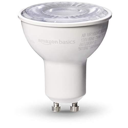 Amazon Basics 50W Equivalent, Daylight, Dimmable, 10,000 Hour Lifetime, Mr16 (Gu10 Base) Led Light Bulb , 6-Pack #TOP1