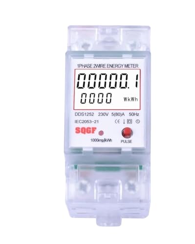 Compteur d'énergie monophasé avec écran LCD rétroéclairé et bouton de remise à zéro 80A
