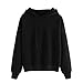 Womens Oversized Hoodies Fleece Sweatshirts Fall Fashion 2025 Pullover Sweaters Winter Clothes +Pants Jogging Sets(Black, M)