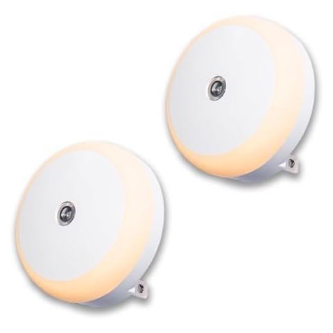 Night Light, 2 Pack, Warm Hue, Night Lights Plug into Wall, Dusk to Dawn Sensor, Auto Dimming, Plug in Night Lights for Kids, Adults, LED Night lights for Kitchen, Bathroom, Bedroom, Hallways Cover