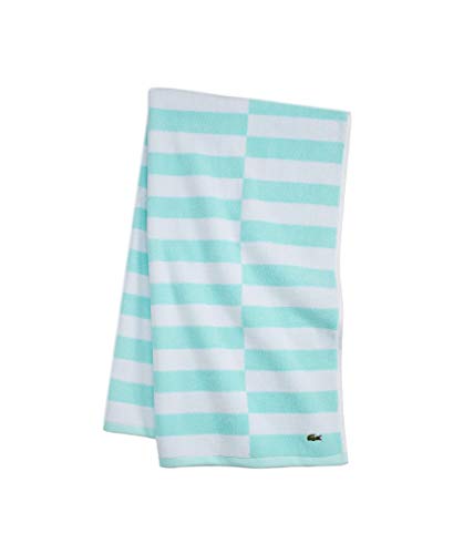 Lacoste Offset Stripes Bath Towel, Beach Glass #TOP9