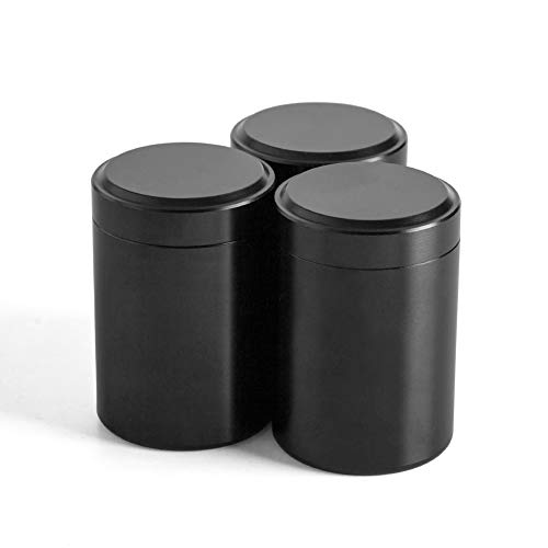 Tea Tins Canister set with Airtight Lids Home Kitchen Canisters for Tea Sugar Coffee Storage Loose Leaf Tea Tin Containers storage nut jarBlack2 3PC2OZ