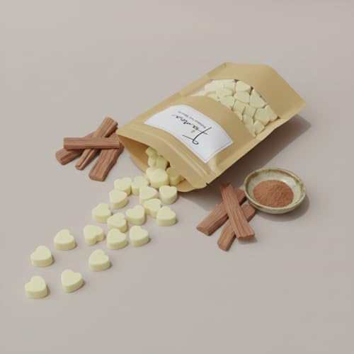 Image of Wax Melts | Organic Soy Wax | Essential Oil Infused | Sandalwood Fragrance | Heart Shape Aroma Melts | Calm Room Freshener | Safe Smoke-Free Scent | 80 GMS