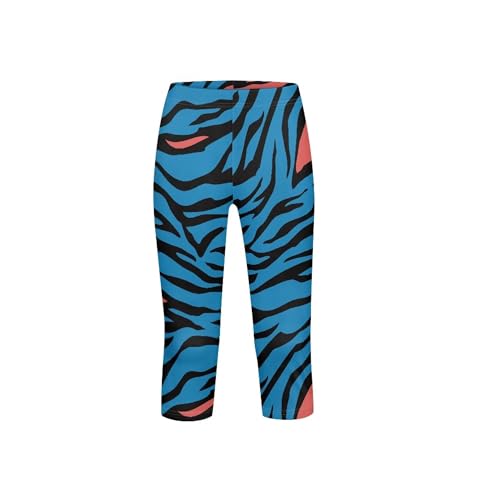 Girls Capri Leggings Soft Stretchy Workout Yoga Running Pants Knee Length Active Tights for Kids 4-5 Years