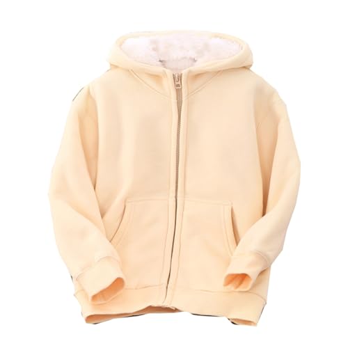 Warm Fleece Coat 2024 New Toddler Little/big Kids Boys Girls Winter Warm Thickened Classic Hoodie Jacket Solid Coat