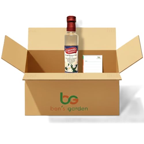 Orientalisches Orangenblütenwasser 250ml Glasflasche- ideal zum Backen und Kochen - Blütenwasser zur Aromatisierung von Süßspeisen, Backwaren und Getränken + Ben’s Garden Notizblock Set