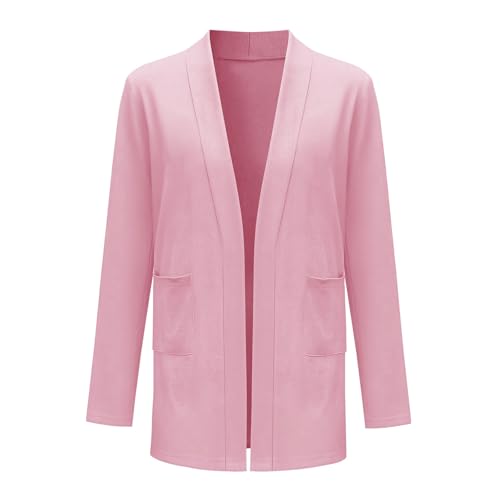 Girls Solid Front Open Cardigan Long Sleeve Lightweight Casual Outerwear With Pockets Kids Fall Winter Outfit4