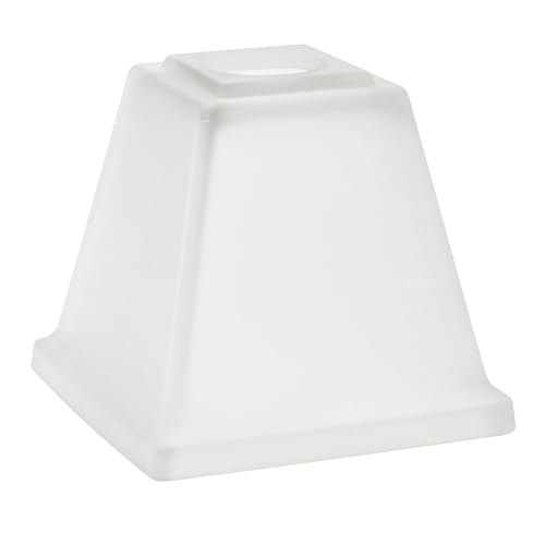 Image of Aspen Creative 23662-64-3,Frosted Square Tapered Glass Shade For Lighting Fixture /Vanity Light /Wall Light /Pendent,Size:5-3 /8 inchW x 5 inchH,Center Hole:1-5 /8 inch,Set of 3