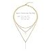 LETTARIUS Disc Bar Pendant Layering Collar Necklace Gold Cute Charm Multi Layered Chain Choker Fashion Statement Jewelry for Women