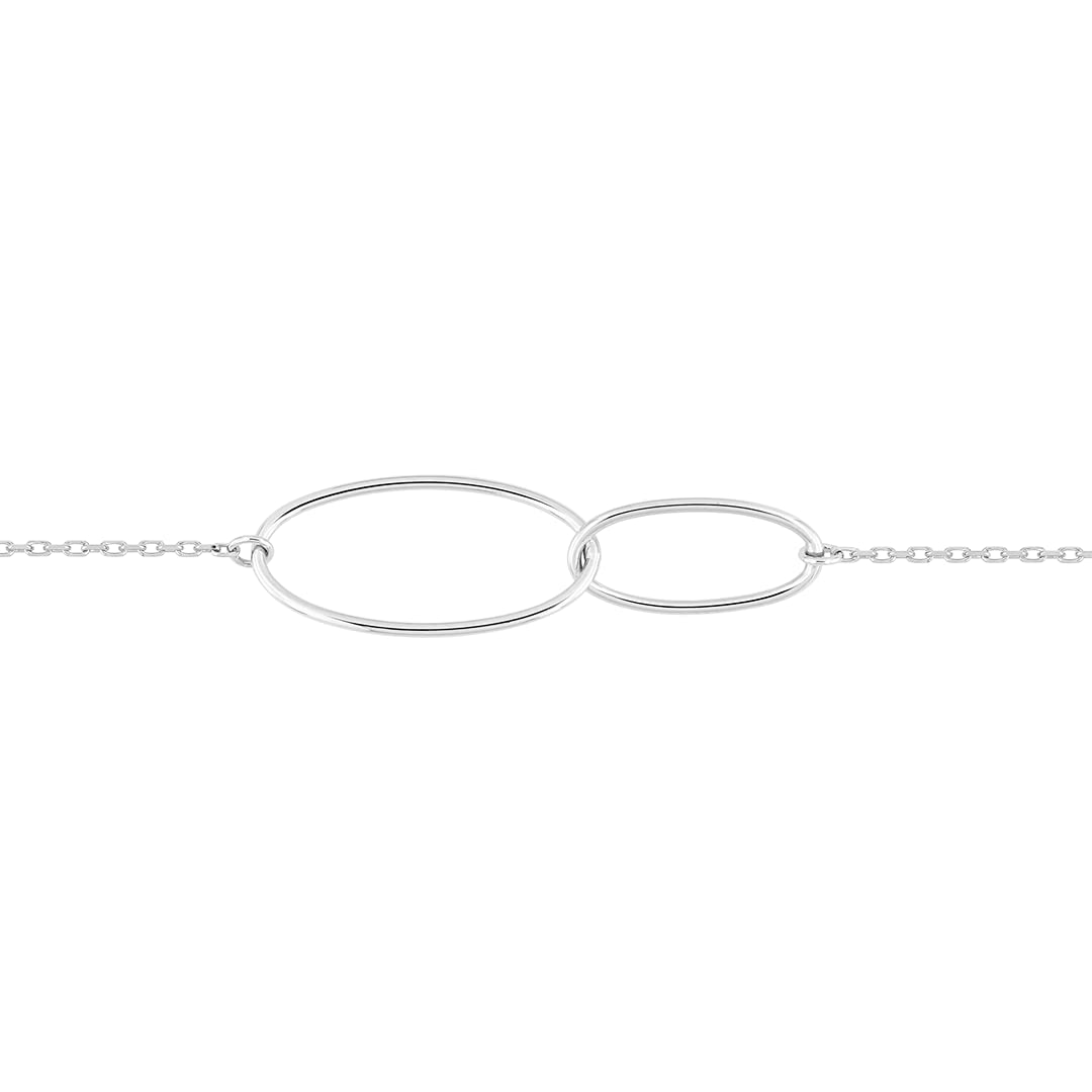 Lucky One Bijoux Pulsera Circulo Oro Blanco 18K - Joyas para Mujer 750/1000 - Joyería de Lujo