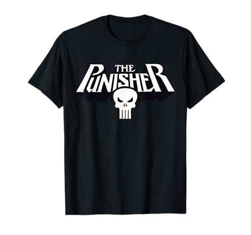 Marvel The Punisher Retro Classic Logo Clean T-Shirt