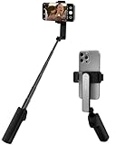 viozon 自撮り棒 iPhone コンパクト 100g超軽量 伸縮式 最大67cm スマホスタンド 4～7インチスマホ対応 ワイヤレスリモコン アルミ合金製ポール 安定 セルカ棒 Vlog・旅行・撮影 ブラック