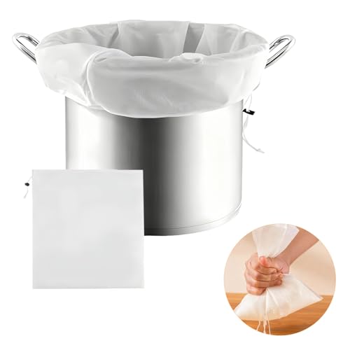 Miniatura 7 de Pevlkawr 40x46cm Filtro De Cocina Reutilizables Bolsa De Filtro De Cerveza De Malla Fina Mallas De Filtrado Para Sidra De Frutas, Manzana, Yogurt,Vino, Lúpulo