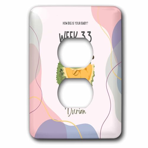 3dRose Image of Durian how big is your baby week 33 - Light Switch Covers (lsp-388485-6)