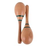 BESTonZON Maracas de Madera Natural para Juguete Ergonómico para Desarrollo Sensorial y Educación Musical Temprana para Infantiles y Método Orff
