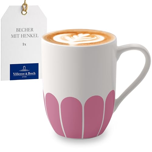 Villeroy & Boch - Fleur cassis Henkelbecher pink, Spülmaschinenfest, Mikrowellensicher, Becher für Kaffee & Heißgetränke, Teetasse, Tasse mit Griff, Kaffeebecher, Kaffeetasse, Premium Porzellan
