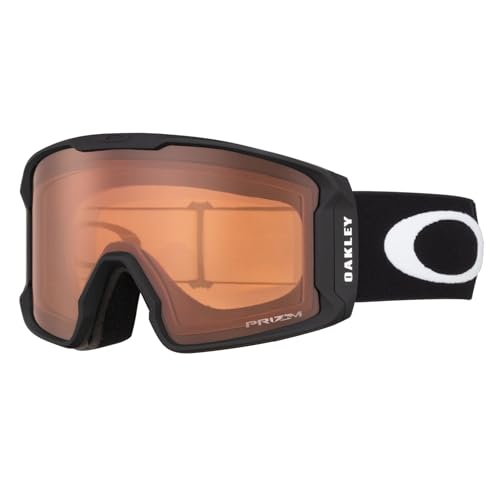Image of Oakley Line Miner LARGE /MEDIUM Ski Goggles for Men for Women | In Matte Black, FP Black & Navy W Prizm Sapphire. Bonus kit: cleaning spray, cloth, screwdriver & mirror.