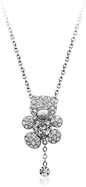 Laskey® "Teddy Bear" Silver SWAROVSKI ELEMENTS Crystal Necklace (2017 New Year Fashion Style). This adorable bear is a must for every teddy fan! A perfect gift for a girl or a lady with a girl's heart