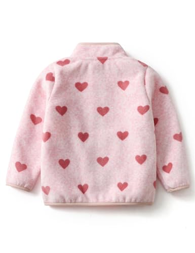 Image of Kids Printed Fleece Jacket Sherpa Lined Lightweight Zip | Toddler Baby Boys Girls Autumn Winter Warm Outerwear Soft Polar Fleece Car Seat Friendly Zip Up Coat